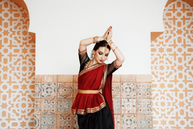 Beautiful young woman wearing sari